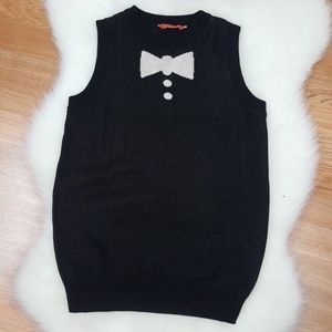 Modcloth faux bow sleeveless sweater top small